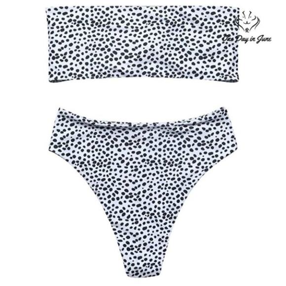 Omkagi Bandeau Bikini Swimsuit Size L - Picture 2 of 4